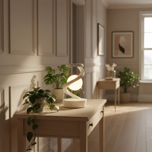 Rotating Moon Desk Lamp with Wireless Phone Charging, Sensor Control, and Night Light Function